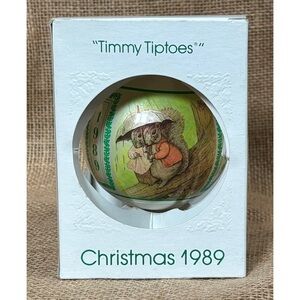 Vintage Schmid Beatrix Potter Timmy Tiptoes Squirrel Ball Ornament Dated 1998